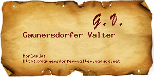 Gaunersdorfer Valter névjegykártya